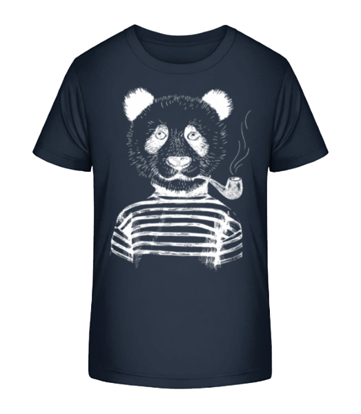 Hipster Panda - Detské Bio tričko Stanley Stella - Namořnická modrá - Napřed