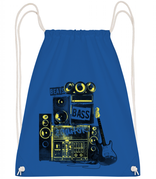 Beat Bass And Guitar - Drawstring batoh se šňůrkami - Královská modrá - Napřed