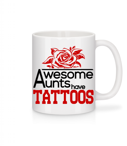 Úžasné teta tetování - Keramický hrnek - Bílá - Napřed