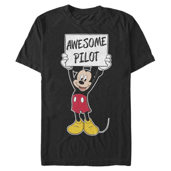 Disney Classics - Mickey Mouse - Mickey Mouse Mickey Awesome Pilot - Pánské Tričko - Černá - Napřed