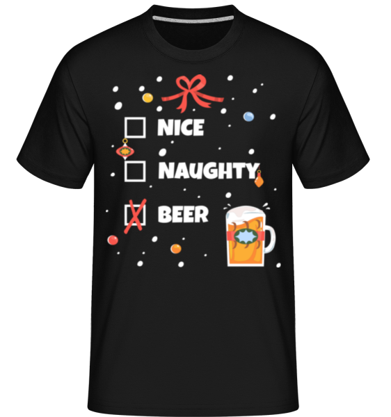 Nice Naughty Beer -  Shirtinator tričko pro pány - Černá - Napřed