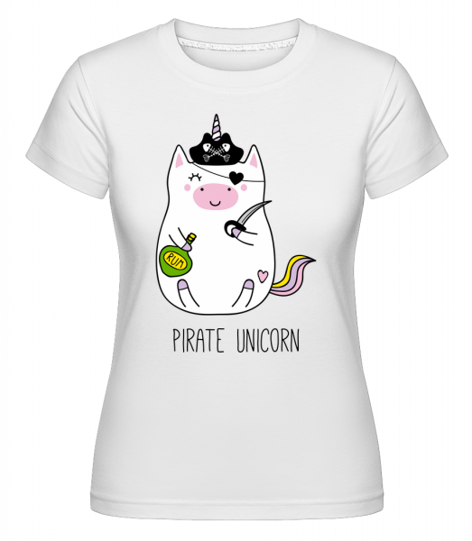 Pirate Unicorn -  Shirtinator tričko pro dámy - Bílá - Napřed
