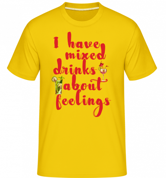 Míchaných nápojů o svých pocitech -  Shirtinator tričko pro pány - Zlatožlutá - Napřed