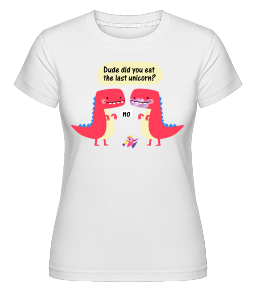 Last Unicorn A Dinosaurs -  Shirtinator tričko pro dámy - Bílá - Napřed