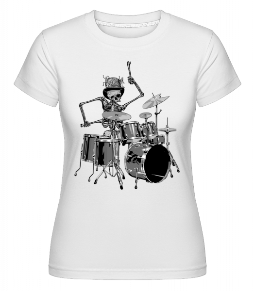 Drum Skeleton -  Shirtinator tričko pro dámy - Bílá - Napřed