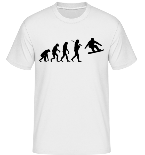 Evoluce Snowboardingu -  Shirtinator tričko pro pány - Bílá - Napřed