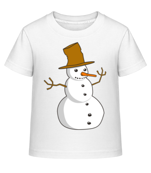 Sněhulák s kloboukem - Dĕtské Shirtinator tričko - Bílá - Napřed