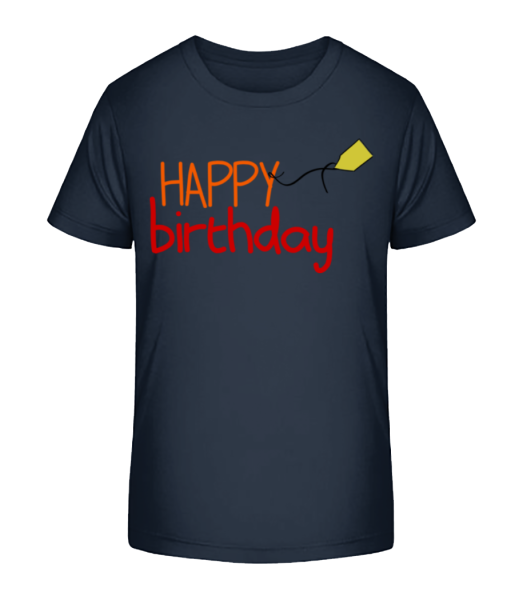 Happy Birthday - Detské Bio tričko Stanley Stella - Namořnická modrá - Napřed