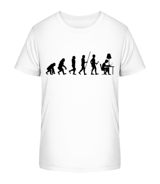 Evolution administrativních pracovníků - Detské Bio tričko Stanley Stella - Bílá - Napřed