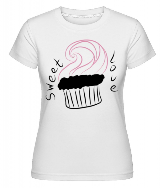 Sladká láska Cupcake -  Shirtinator tričko pro dámy - Bílá - Napřed