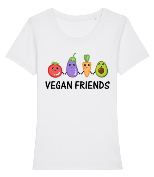 vegan Friends - Dámské bio tričko Stanley Stella - Bílá - Napřed