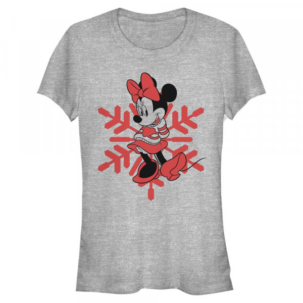 Disney Classics - Mickey Mouse - Minnie Mouse Minnie Snowflake - Vánoce - Dámské Tričko - Melírově šedá - Napřed