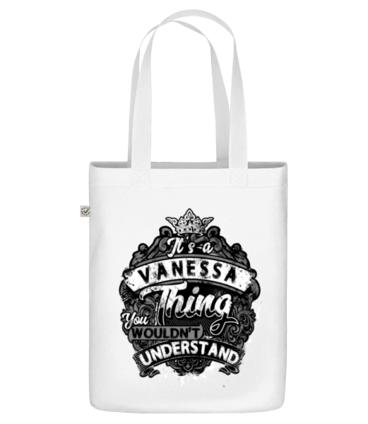 Je to věc Vanessa - Organická taška - Bílá - Napřed
