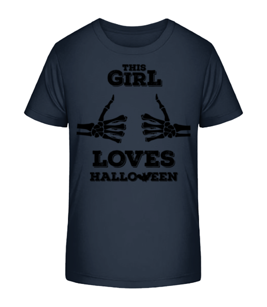 Tato dívka miluje Halloween - Detské Bio tričko Stanley Stella - Namořnická modrá - Napřed