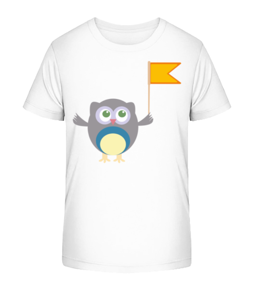Cute Owl S Flag - Detské Bio tričko Stanley Stella - Bílá - Napřed