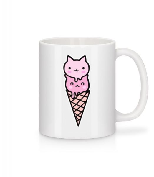 Koťátko Ice Cream - Keramický hrnek - Bílá - Napřed