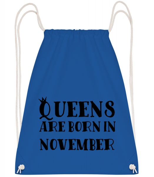 Queens Are Born In November - Drawstring batoh se šňůrkami - Královská modrá - Napřed
