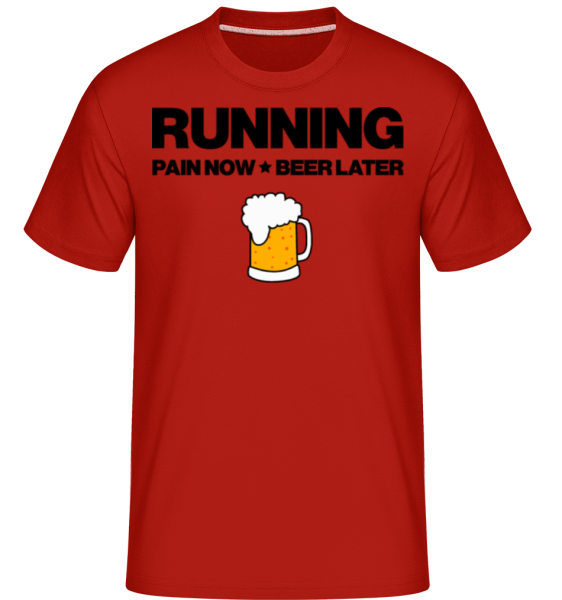 Běží Pivo - Motivace -  Shirtinator tričko pro pány - Červená - Napřed