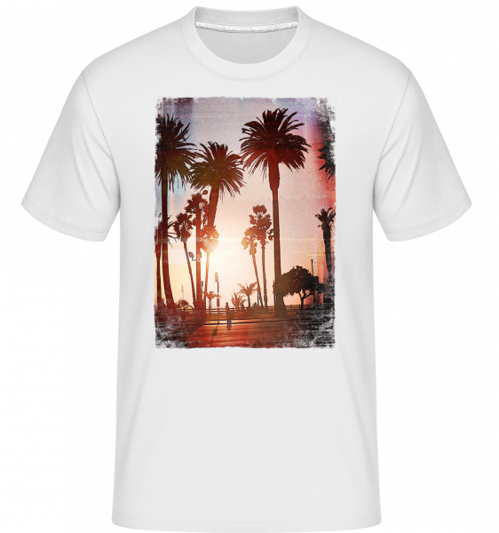 Palm Promenade -  Shirtinator tričko pro pány - Bílá - Napřed