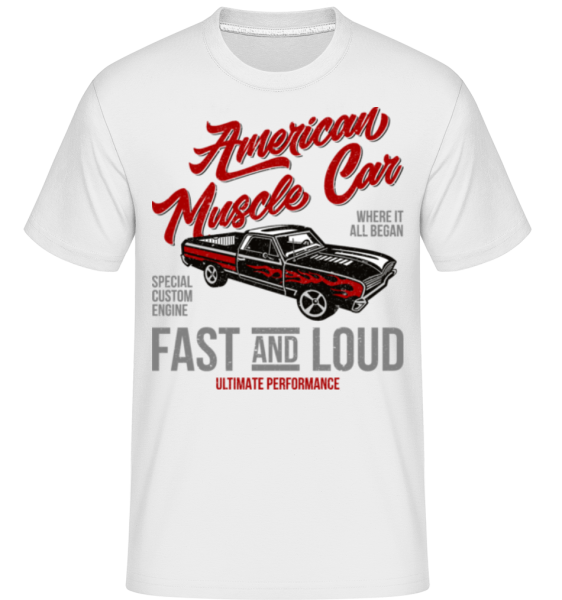 Americký Muscle Car -  Shirtinator tričko pro pány - Bílá - Napřed