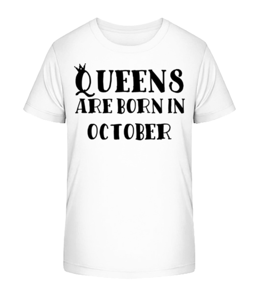 Queens se rodí v říjnu - Detské Bio tričko Stanley Stella - Bílá - Napřed
