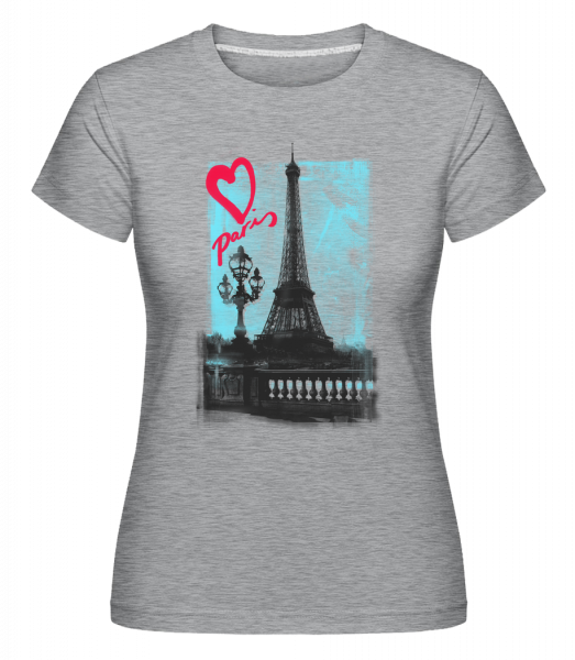 Paris love -  Shirtinator tričko pro dámy - Melirovĕ šedá - Napřed