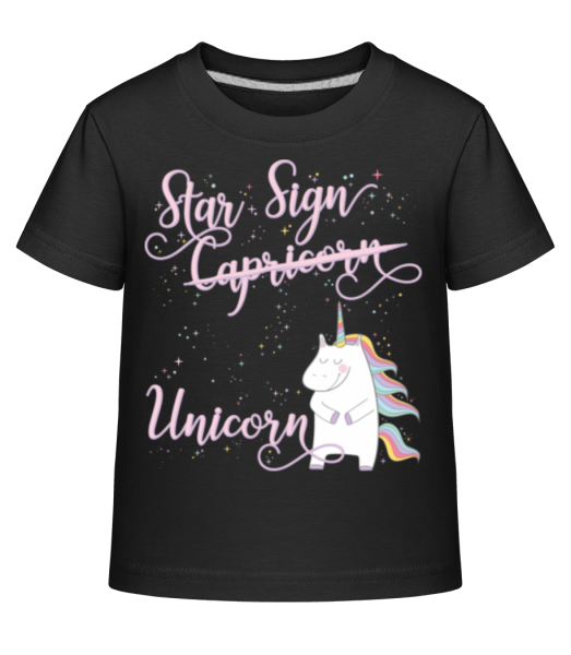 Star Sign Unicorn Capricorn - Dĕtské Shirtinator tričko - Černá - Napřed