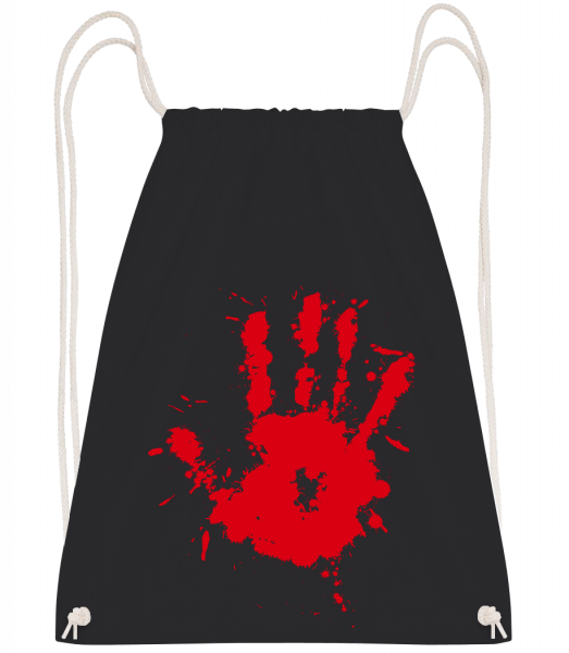 Handprint Blood - Drawstring batoh se šňůrkami - Černá - Napřed