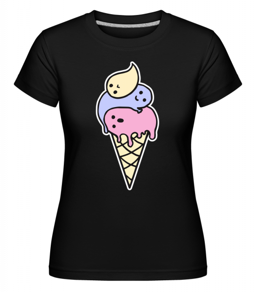 Duch Ice Cream -  Shirtinator tričko pro dámy - Černá - Napřed