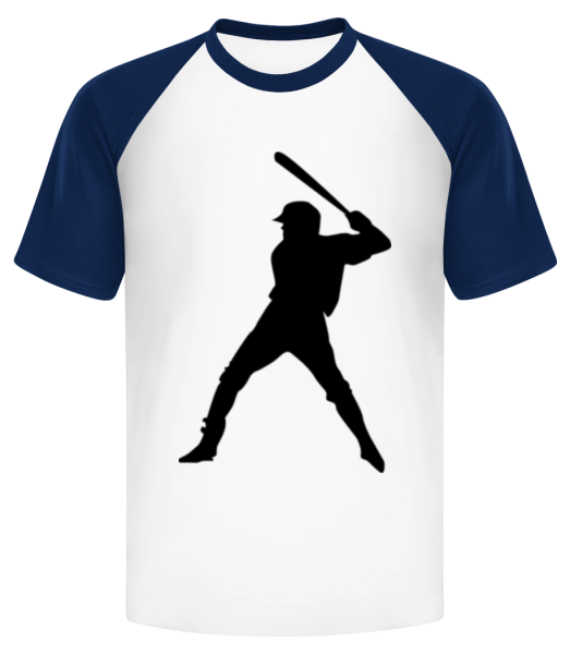 Hráč baseballu - Pánské baseball tričko - Bílá / Namořnická modrá - Napřed
