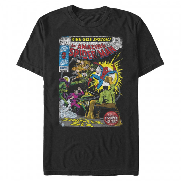 Marvel - Spider-Man - Spider-Man Sinister 6 Comic - Pánské Tričko - Černá - Napřed