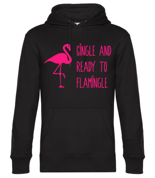 Single a připravený k Flamingle - Unisex premium mikina s kapucí - Černá - Napřed