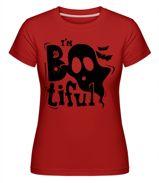 Jsem Bootiful Halloween -  Shirtinator tričko pro dámy - Červená - Napřed