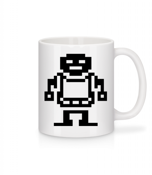 Pixel Roboter - Keramický hrnek - Bílá - Napřed