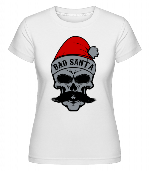 Bad Santa Skull -  Shirtinator tričko pro dámy - Bílá - Napřed