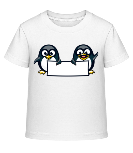 Cute Penguins Sign - Dĕtské Shirtinator tričko - Bílá - Napřed