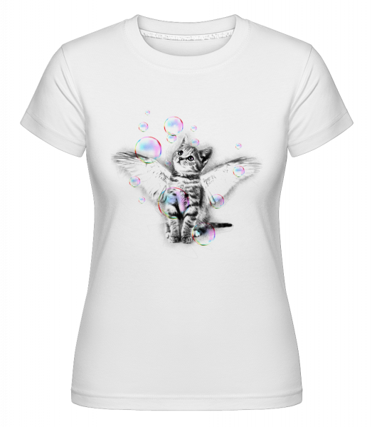 mýdlová bublina Cat -  Shirtinator tričko pro dámy - Bílá - Napřed
