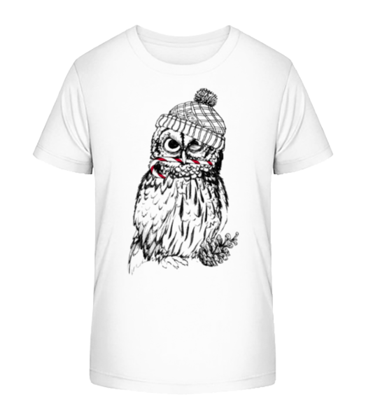 Christmas Owl - Detské Bio tričko Stanley Stella - Bílá - Napřed