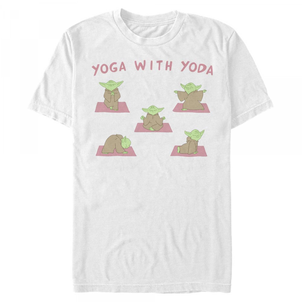 Star Wars - Classic Yoga With Yoda - Pánské Tričko - Bílá - Napřed
