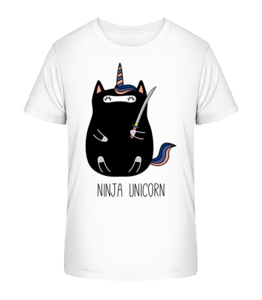 Ninja Unicorn - Detské Bio tričko Stanley Stella - Bílá - Napřed