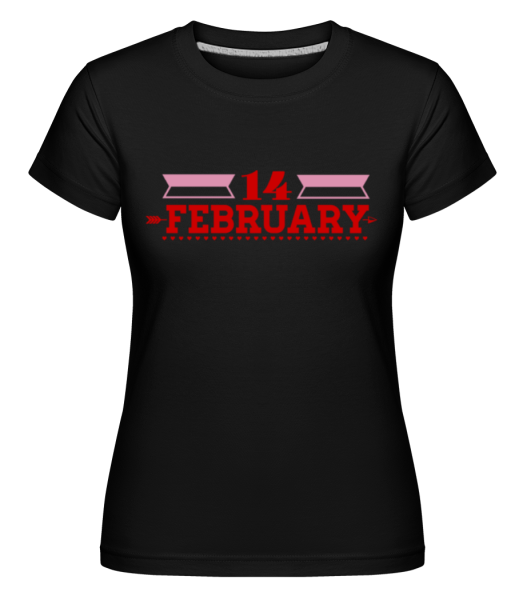 14.února Valentine -  Shirtinator tričko pro dámy - Černá - Napřed