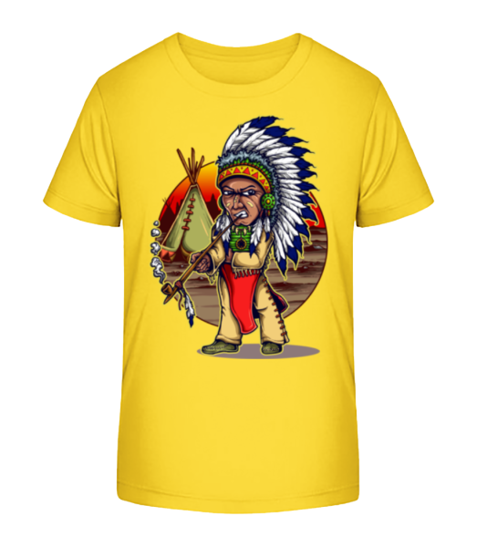 kouří Indian - Detské Bio tričko Stanley Stella - Žlutá - Napřed