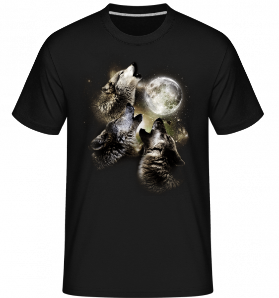 wolf Moon -  Shirtinator tričko pro pány - Černá - Napřed