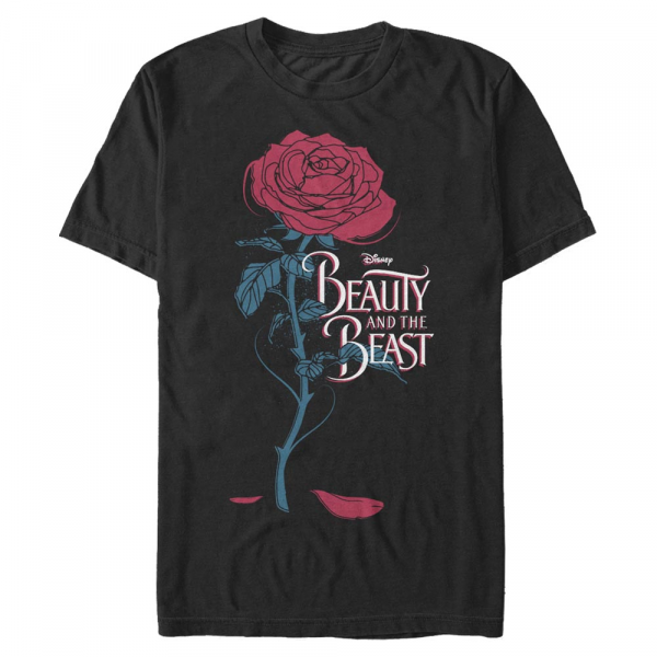 Disney - Kráska a zvíře - Zvíře Logo Rose - Pánské Tričko - Černá - Napřed