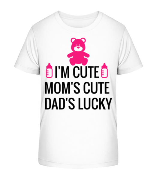 I'm Cute Dad's Lucky - Detské Bio tričko Stanley Stella - Bílá - Napřed