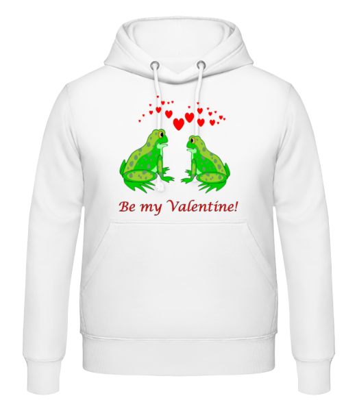 Žáby Be My Valentine - Pánská mikina s kapucí - Bílá - Napřed
