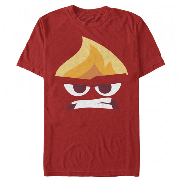 Pixar - V hlavě - Anger Angry Face - Pánské Tričko - Červená - Napřed