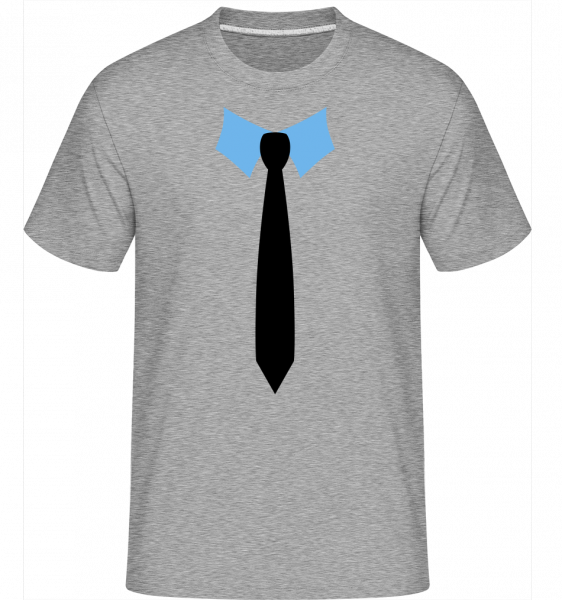Kravata -  Shirtinator tričko pro pány - Melírově šedá - Napřed