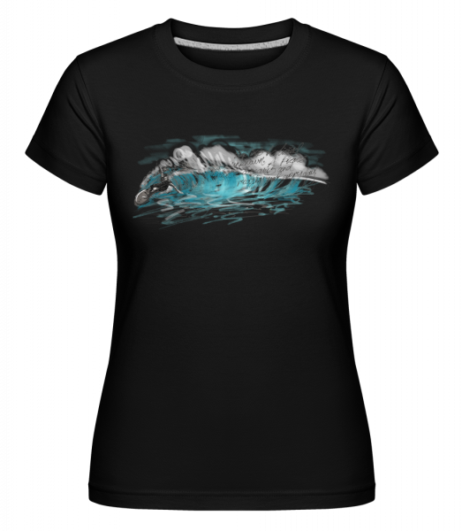 Surfer Wave -  Shirtinator tričko pro dámy - Černá - Napřed