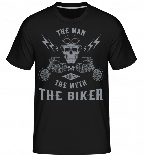 The Man The Myth Biker -  Shirtinator tričko pro pány - Černá - Napřed